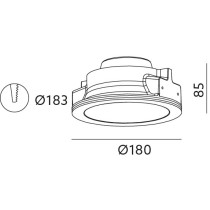 230V LED VALGUSTI VIMPERGA SÜVISTATAV Ø180 810LM 9W SOE VALGUS 3000K IP20 KOBI