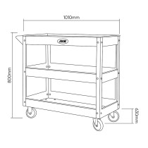 TASAPINNAKÄRU MAXI 3-TASET (TÖÖRIISTAKÄRU) 1010X630X800MM MAX 100KG JBM