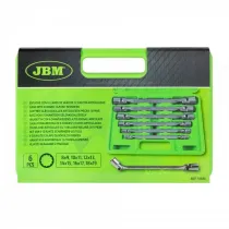 6-OS. KARDAANPADRUNVÕTMETE KOMPL. 12-KANT, PLASTKOHVRIS, 8-19MM JBM*