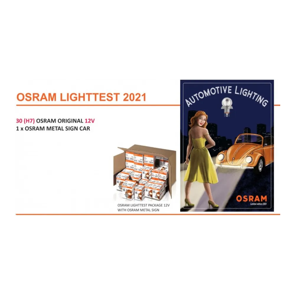 KAMPAANIA METALLPLAKAT + PIRN H7 (30TK) 12V ORIGINAL OSRAM