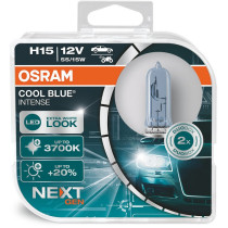 12V H15 PIRN 55/15W +100% 3700K COOL BLUE INTENSE HCB 2TK OSRAM