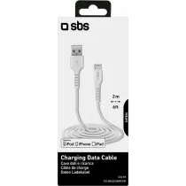 LAADIMISJUHE 2,0M LIGHTNING/APPLE - USB VALGE SBS