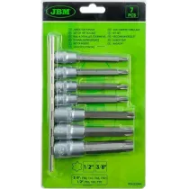 7-OS. 1/2"+3/8" PIKKADE TORX PADRUNOTSIKUTE KOMPL. T30-T70, SIINIL JBM*