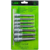 7-OS. 1/2"+3/8" PIKKADE TORX PADRUNOTSIKUTE KOMPLEKT T30-T70, SIINIL JBM