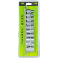 10-OS. 1/2" PADRUNITE KOMPLEKT 10-19MM, 12-KANT, SIINIL JBM