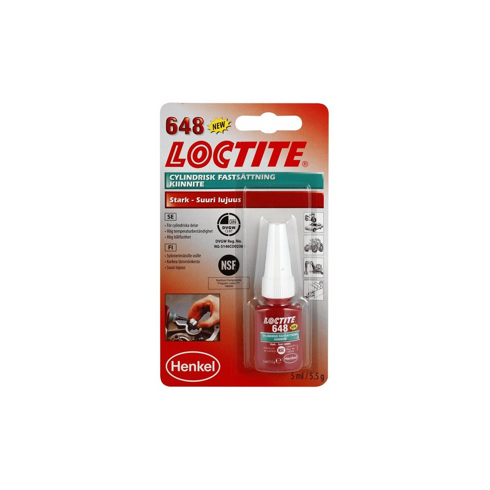 LOCTITE 648 AVA-VÕLL ÜHENDUSTE FIKSAATOR (SUURE TUGEVUSEGA) 5ML/PUDEL