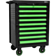 TÖÖRIISTAKÄRU "MULTIDRAWER" TÜHI 9 SAHTLIT + SAHTLISEKTSIOONID MUST/ROH JBM