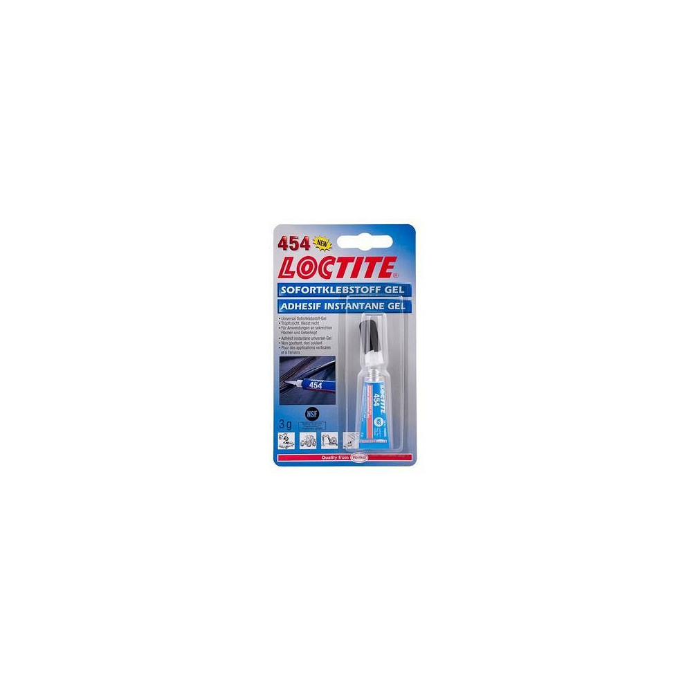 LOCTITE 454 GEL KIIRLIIM METALLIDELE, PLASTILE JA ELASTOMERIDELE 3G/TUUB