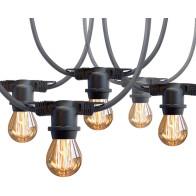 230V AIA/PEOVALGUSTI "MIMOSA" 15M JÄTKATAV MUST 15XE27 MAX 2300W IP44 A++ KOBI