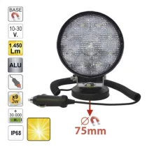 TÖÖTULI 9-LED 27W 1450LM 10-30V IP68 MAGNETALUS (ÄRAVÕETAV) +SIG.SÜÜTAJA JBM