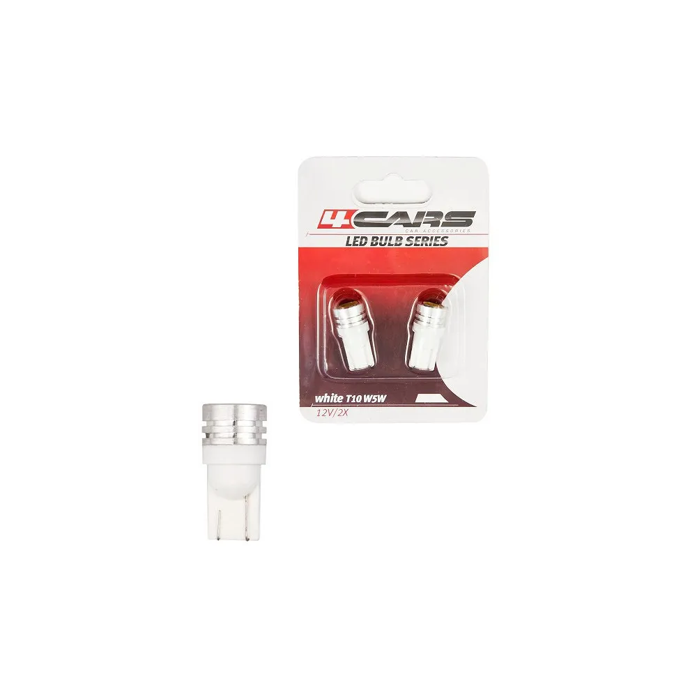 12V T10 LED PIRN W5W VALGE BLISTER 2TK 4CARS