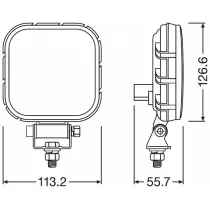 LED AR TAGURDUSTULI/TÖÖTULI FX120S-WD 12/24V E-TÄHIS 1100LM 15W 113X113MM IP69K OSRAM