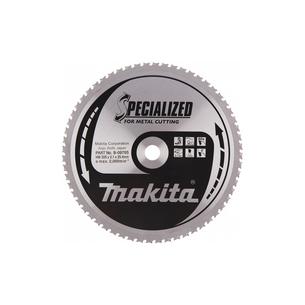 SAEKETAS 305X25,4X2,1MM 60T 0° LC1230 METALL MAKITA