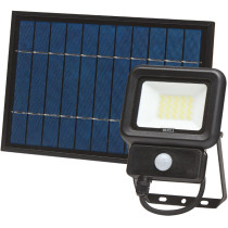 LED SOLAR PROZEKTOR+ANDUR 20W 1400LM 195X138MM KÜLM VALGE, MUST IP65 A++ LED2B