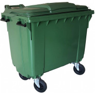 KAANEGA PRÜGIKONTEINER/PRÜGIKAST RATASTEL 660L ROHELINE 126X78X121CM JNK