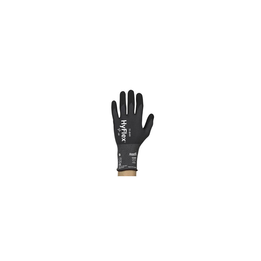 Safety gloves Ansell HyFlex 11-840, size 6. Nylon, spandex. Foam nitrile palm dipped.