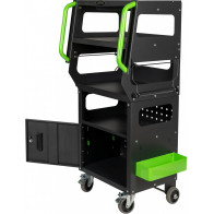 DIAGNOSTIKU KÄRU/ARVUTIKAPP "DIAGNOSTIC", PERFOSEIN, RIIULID+KAPP H1178MM JBM