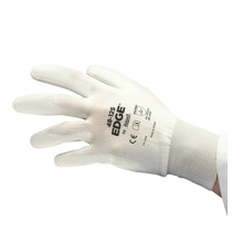 Safety gloves Ansell Edge 48-125, size 8. Ultra thin polyester. PU palm dipped.