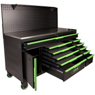 11-SAHTLIGA TÖÖLAUD/TÖÖRIISTAKÄRU, INOX TÖÖTASAPIND + PERFOSEIN JBM*