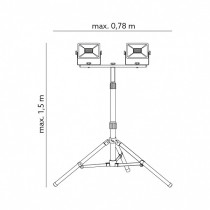 230V 2X30W LED PROZEKTOR+STATIIV 2X2340LM 4000K IP65 KOBI