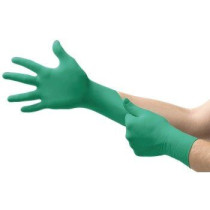 Disposable nitrile gloves Ansell TouchNTuff 92-600, 100 pcs, 0,12mm thick, size S (6,5-7), smooth palm, green