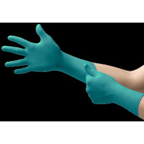 Disposable nitrile and neoprene gloves Ansell Microflex 93-260, size M (7,5-8), 50 pcs box, textured fingers, green, 0,20mm thic