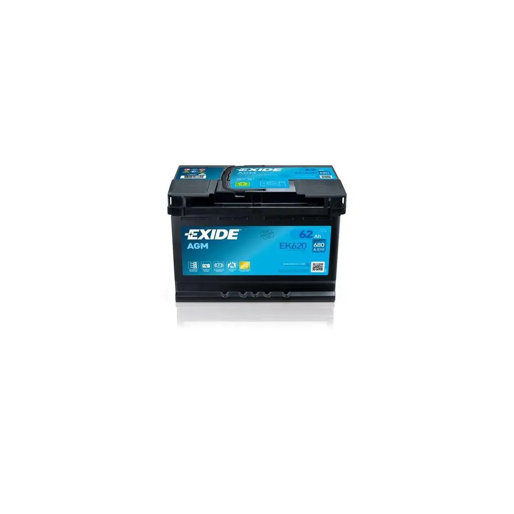 EXIDE AGM 62AH 680AH 242X175X190 -/+