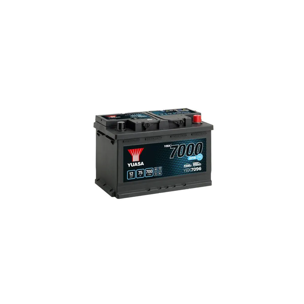 YUASA 12V 75Ah 700A EFB 278X175X190 -/+