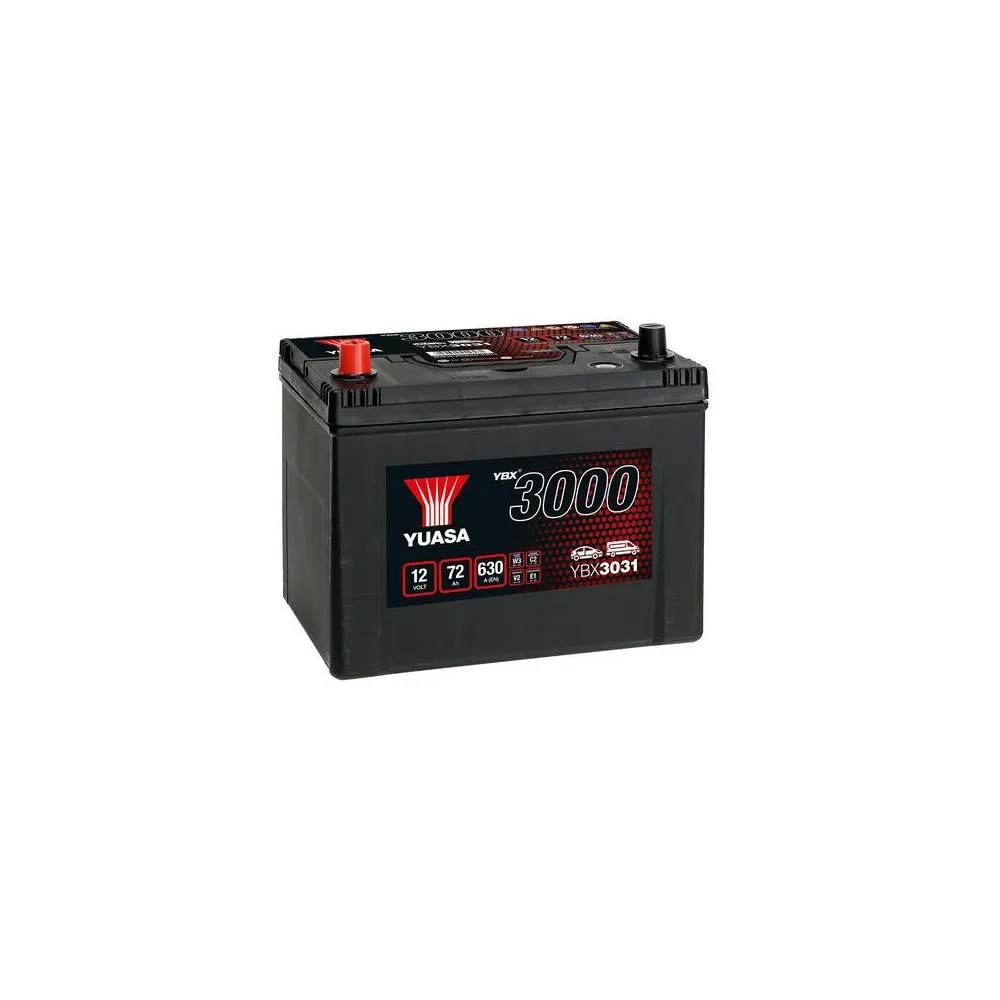 YUASA 12V 72Ah 630A SMF 258X174X225 +/-