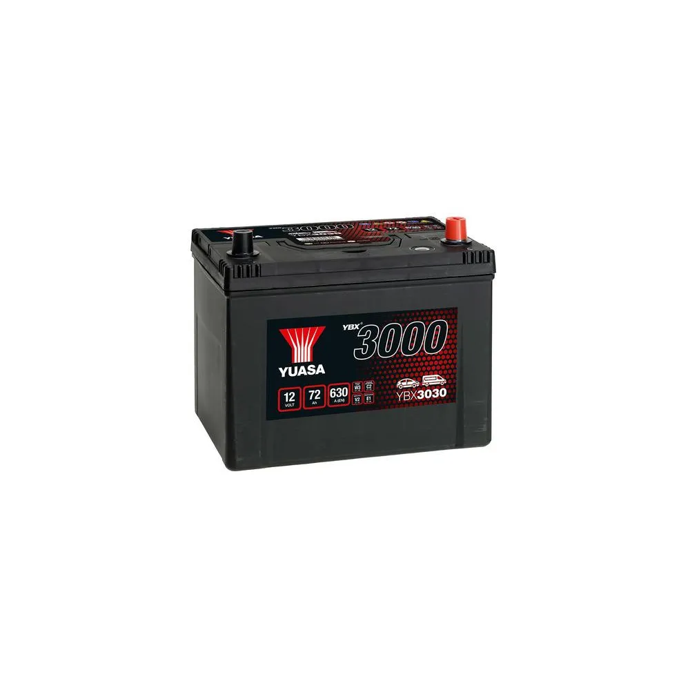 YUASA 12V 72Ah 630A SMF 258X174X225 -/+
