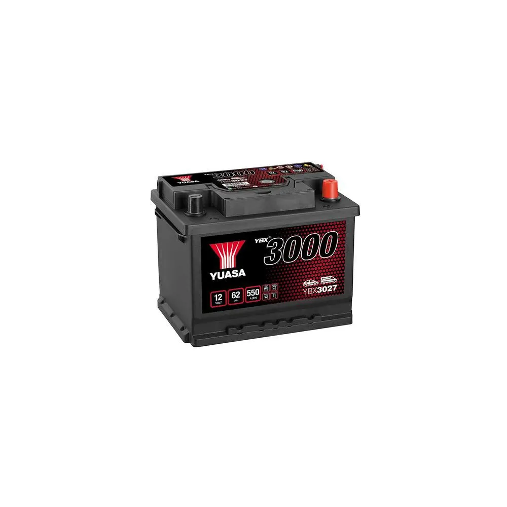 YUASA 12V 62Ah 550A SMF 242X175X190 -/+