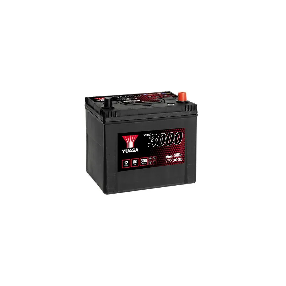 YUASA 12V 60Ah 500A SMF 231X173X225 -/+