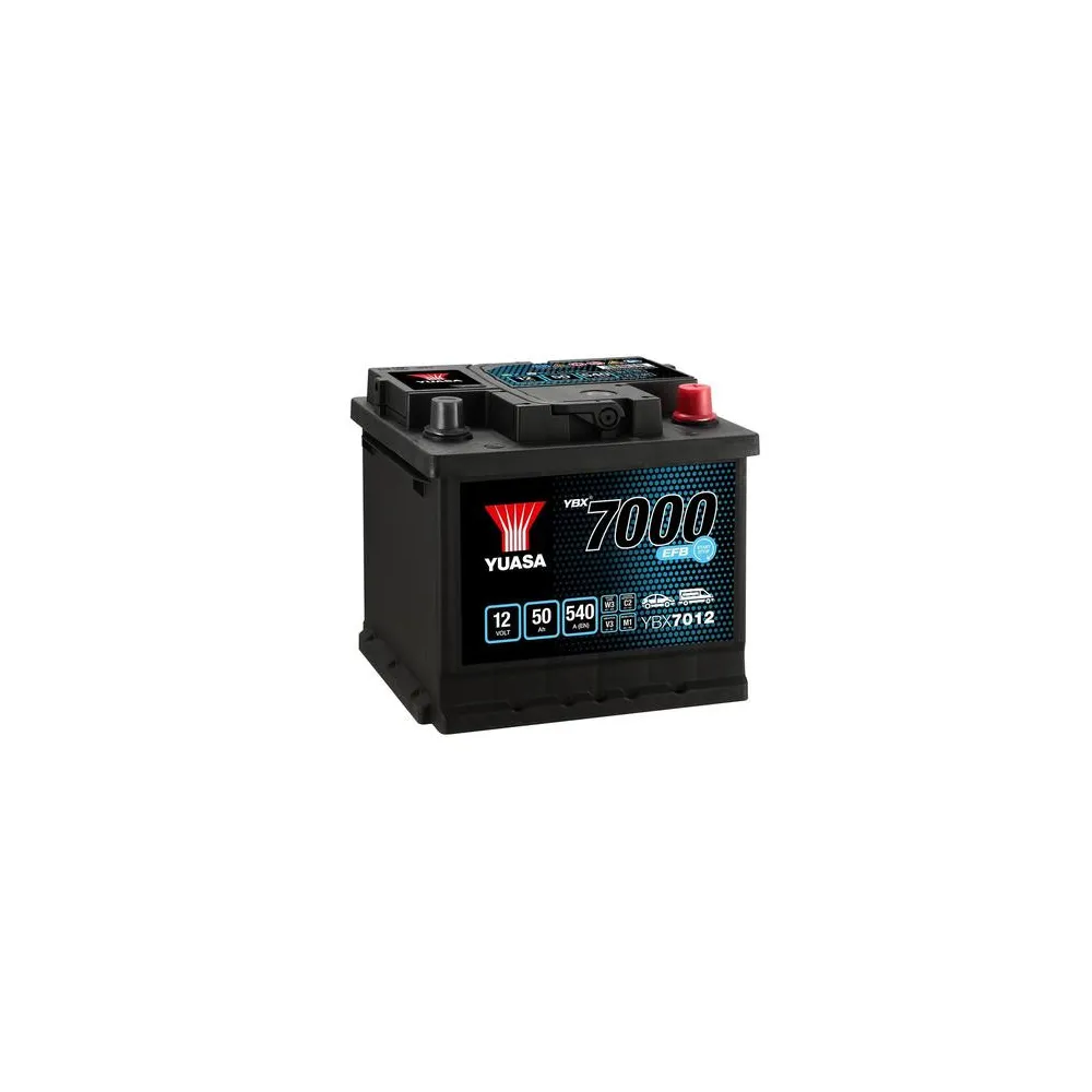 YUASA 12V 50Ah 540A EFB 207X175X190 -/+