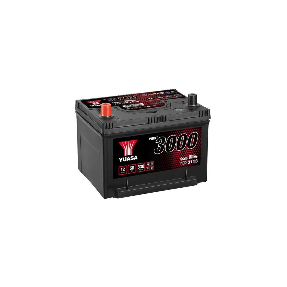 YUASA 12V 50Ah 530A SMF 236X182X177 +/-