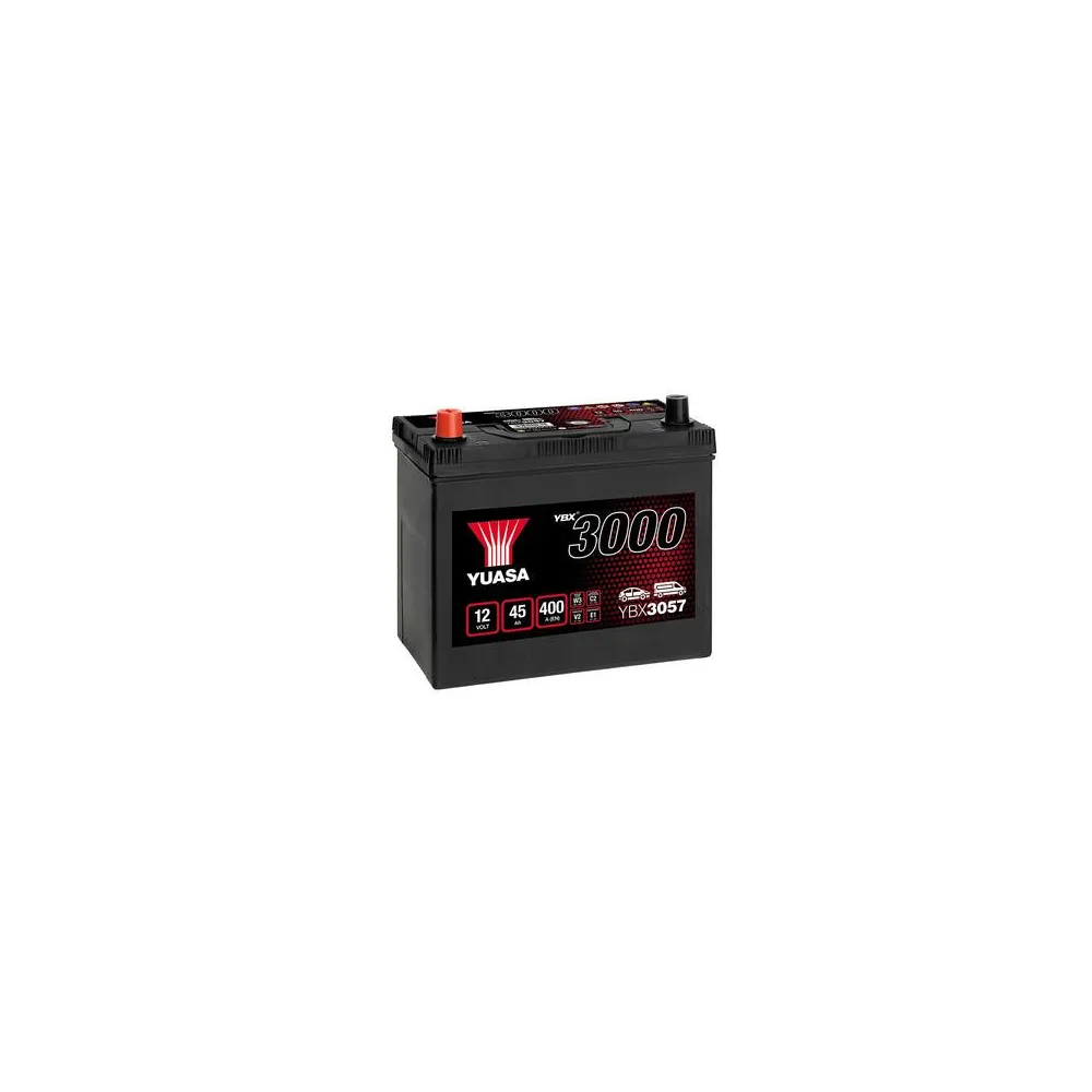 YUASA 12V 45Ah 400A SMF 238X129X225 +/-