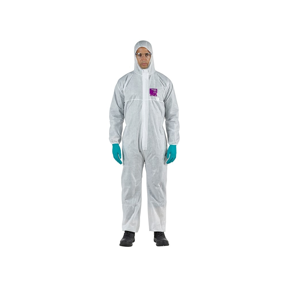 Disposable coverall Type 5/6 Ansell Alphatec 1500 Plus, white, size L