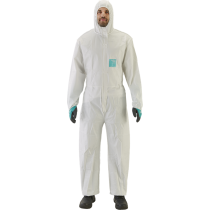 Disposable coverall Type 5/6 Ansell Alphatec 2000 Comfort, white, beathable full back, size M