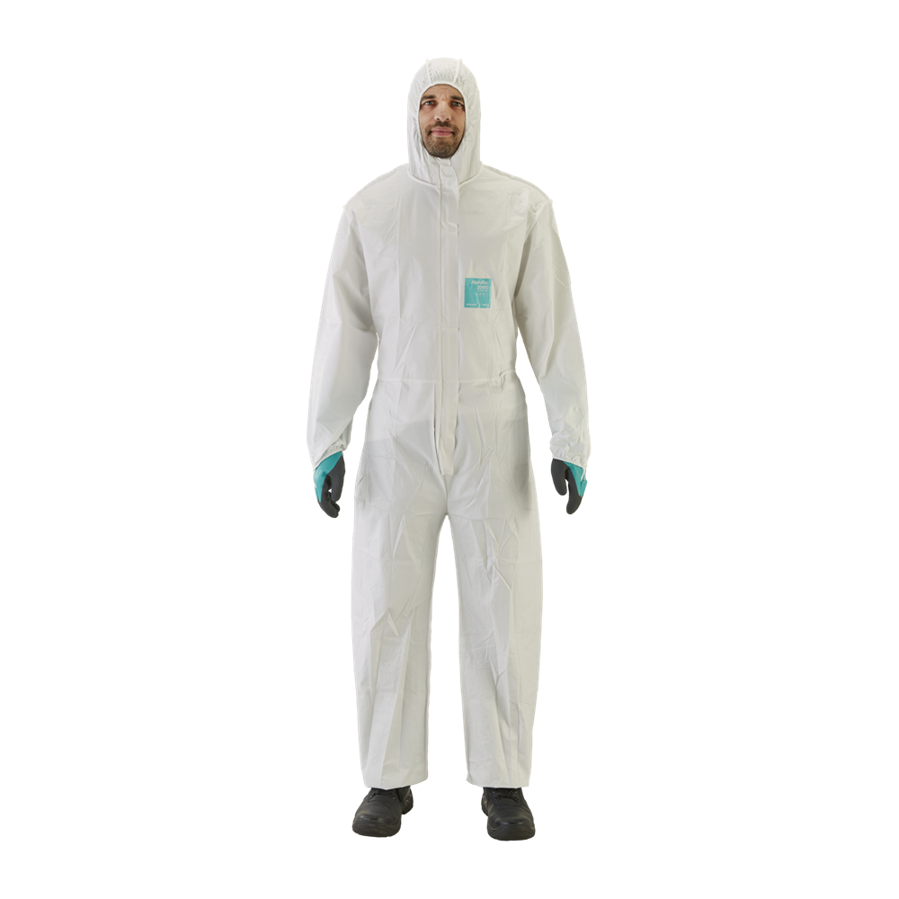 Disposable coverall Type 5/6 Ansell Alphatec 2000 Comfort, white, beathable full back, size M