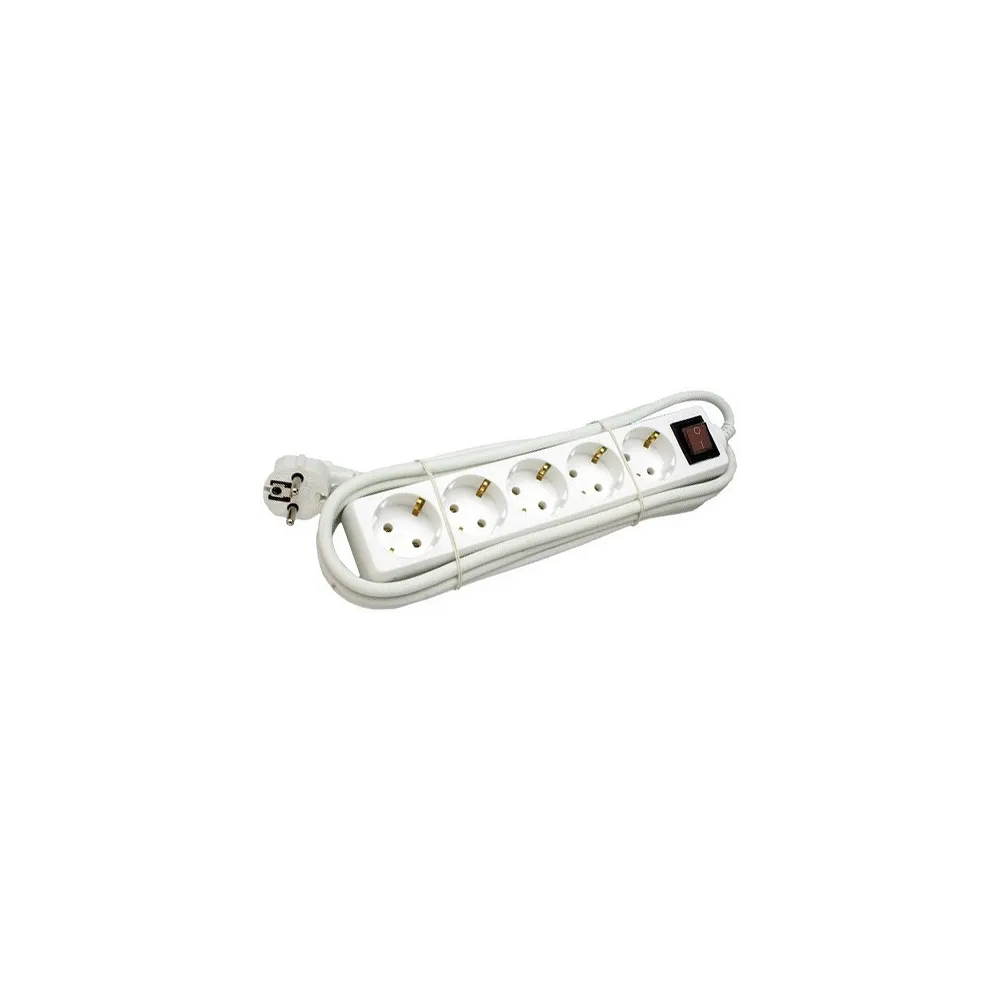 KONTORI PIKENDUSJUHE LÜLITIGA 5 PESA 1,5M 3X1,0MM2 VALGE