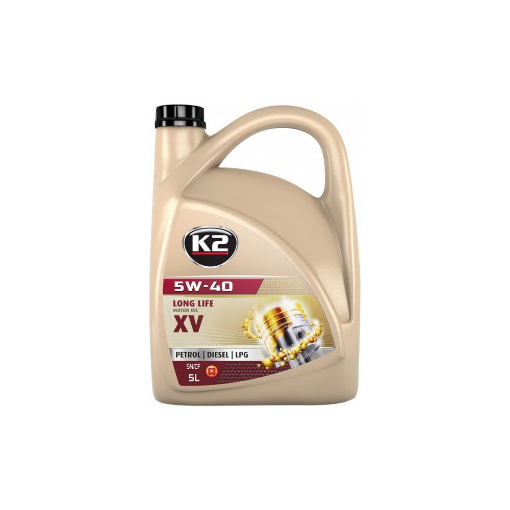 K2 5W40 LONG LIFE XV C3, LL-04, MB 229.51, A40, DEXOS 2, RN 0710, VW 502 00 505 01 5L (TÄISSÜNT.)