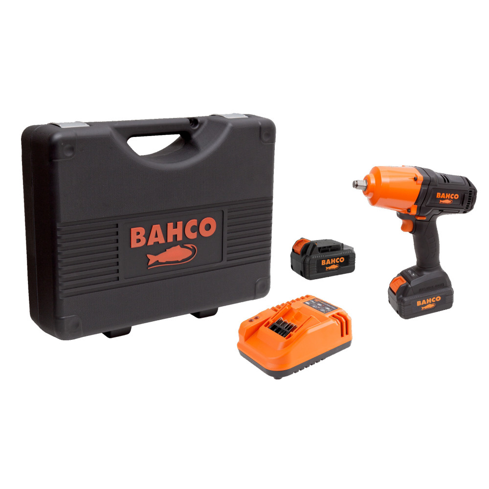 1/2" cordless impact wrench set (2 batteries + charger) with brushless motor 18V, max 1000Nm