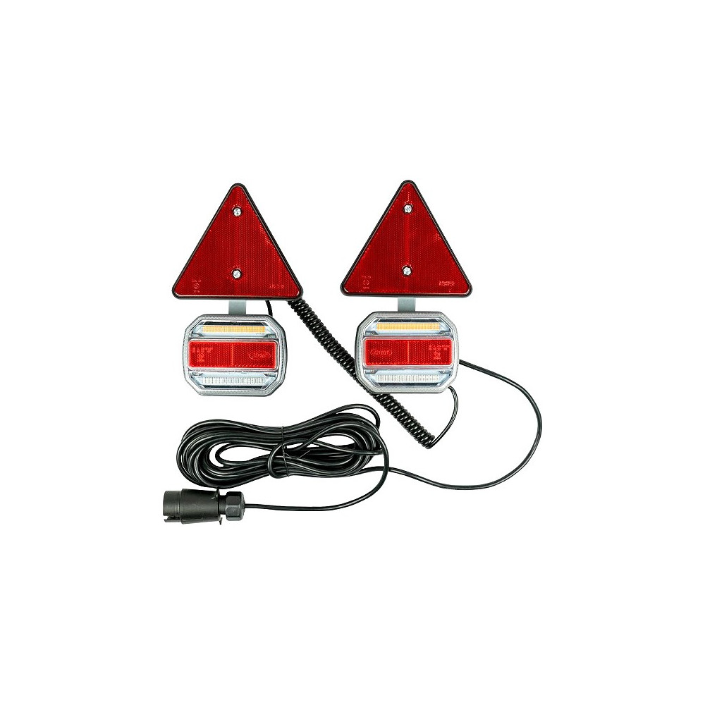 LED TAGATULIEDE KOMPLEKT VASAK+PAREM+KOLMNURGAD 12/24V, MAGNETKINNITUS, 7-PIN PISTIK JBM