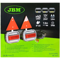 LED TAGATULIEDE KOMPLEKT VASAK+PAREM+KOLMNURGAD 12/24V, MAGNETKINNITUS, 7-PIN PISTIK JBM