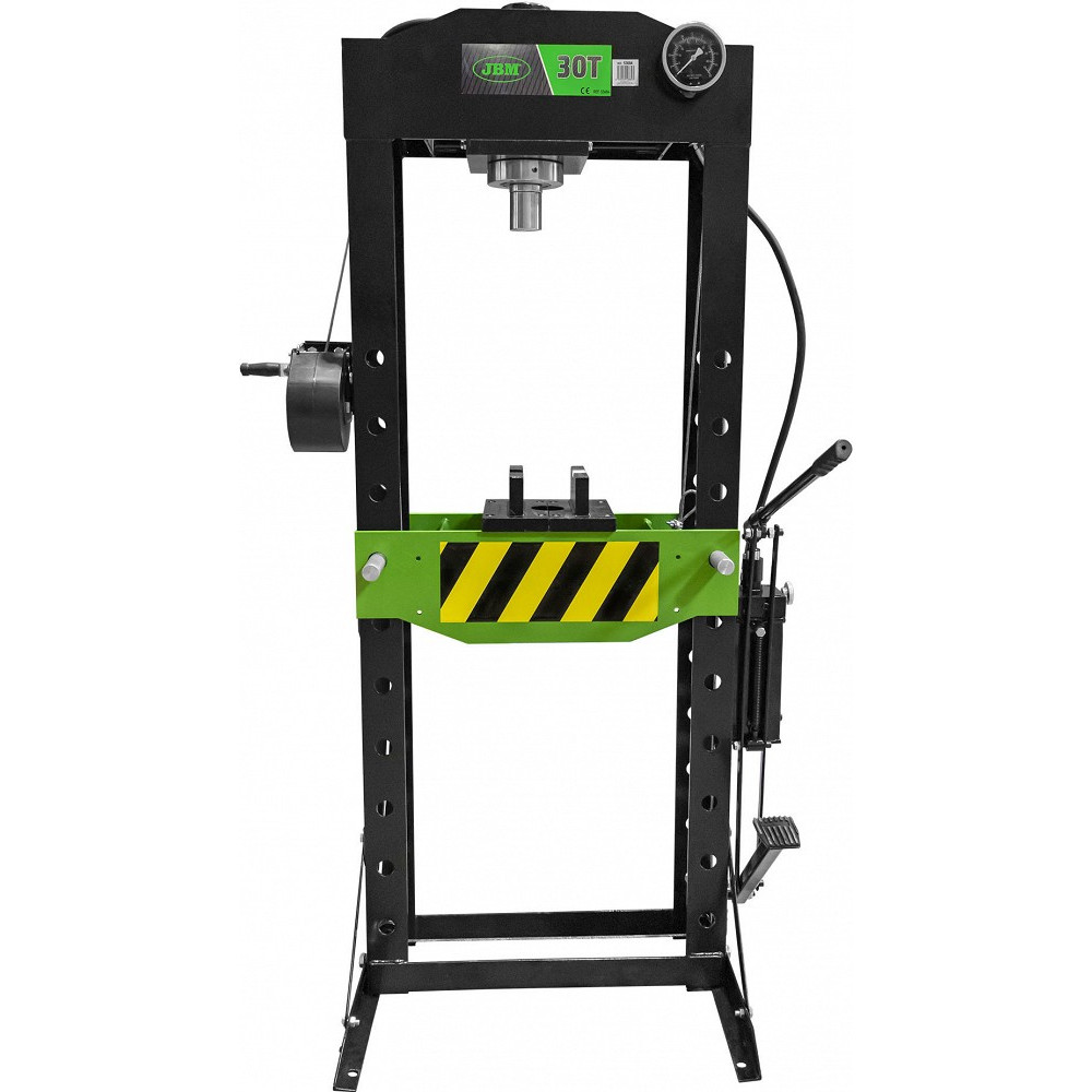 HÜDROPRESS 30T KÜLGLIIKUV KOLB, MANOMEETER, TASAPINNAVINTS JBM