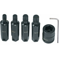 6-OS. 3/4" PIKKADE 12-TÄHIK LÖÖKOTSIKUTE KOMPL. M12/M14/M16/M18 TRIUMF