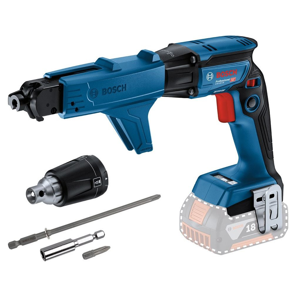 Cordless drywall screwdriver Bosch GTB 18V-45, SOLO, with screwmagazine GMA 55