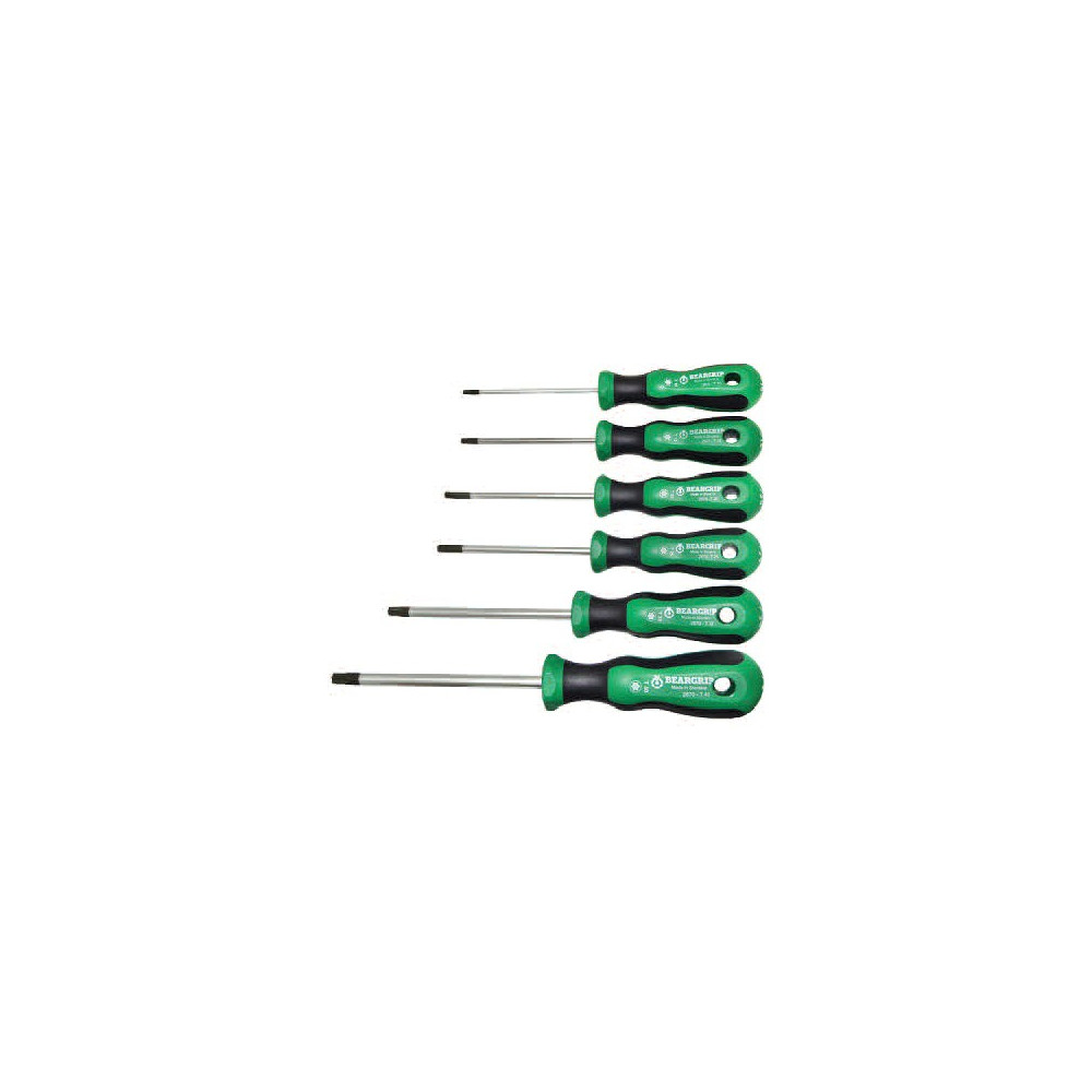 6-OS. TORX KRUVIKEERAJATE KOMPL. T10-T40, MOSIV ERITERAS, KOMPOSIIT 2K PEA BEARGRIP