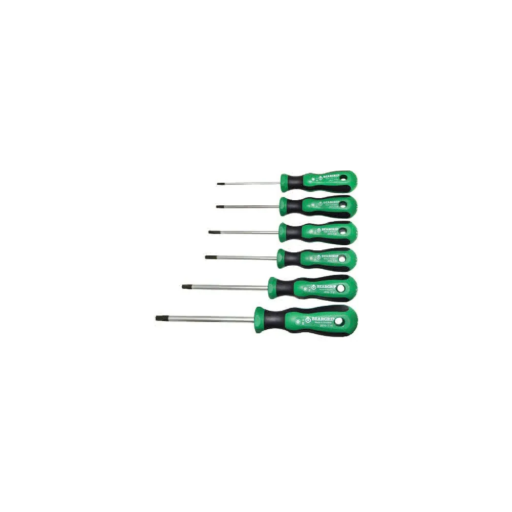 6-OS. TORX KRUVIKEERAJATE KOMPL. T10-T40, MOSIV ERITERAS, KOMPOSIIT 2K PEA BEARGRIP