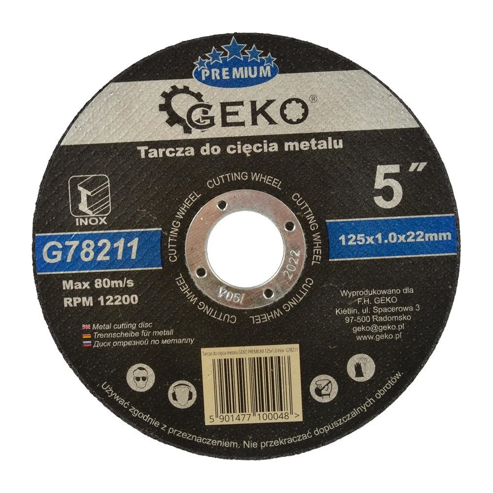 LÕIKEKETAS METALLILE/TERASELE 125X1X22,2MM PREMIUM GEKO