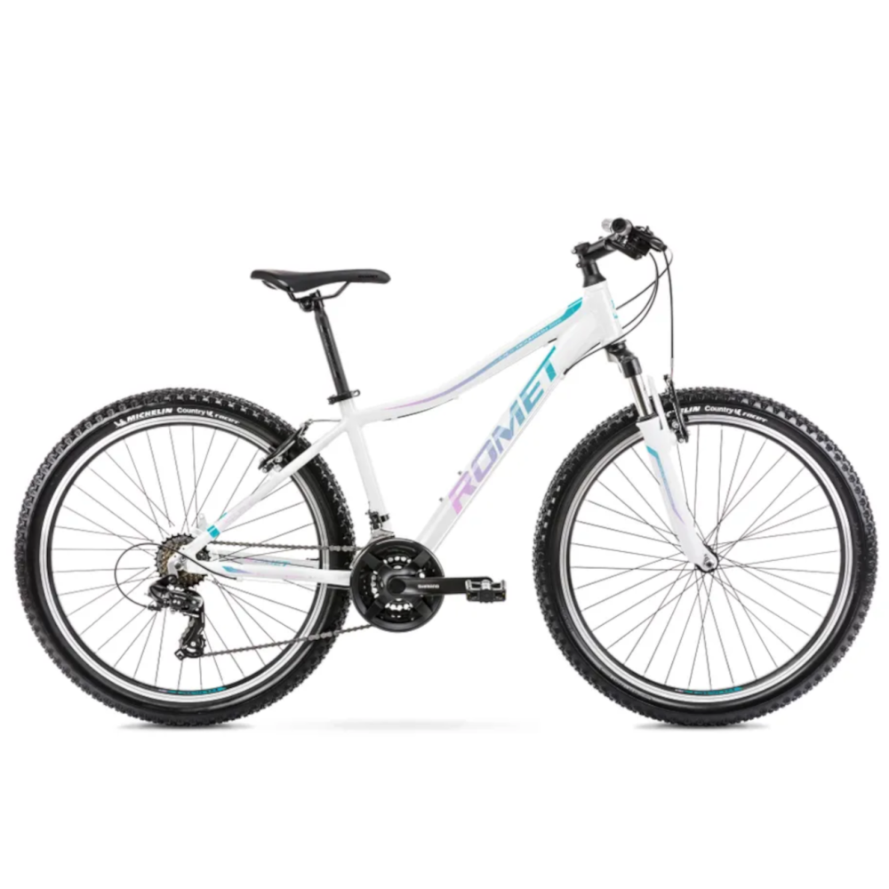 Noorte jalgratas ROMET Jolene 6.1, 26" valge-roheline-lilla (M)